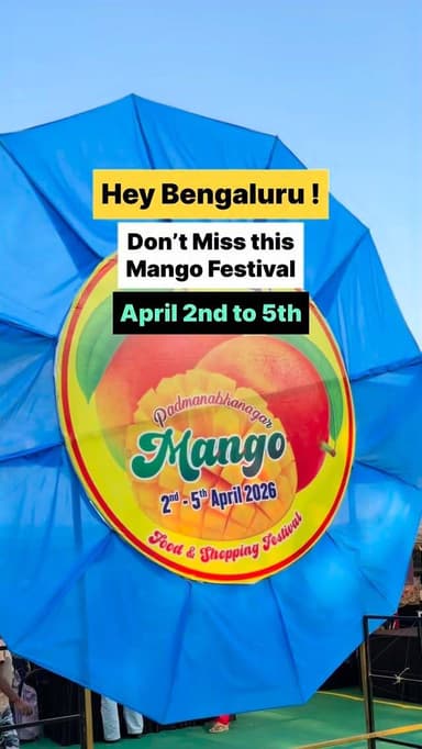 📍Sahakari Ground, Next To Carmel College , Padmanabnagar.
April 2nd to 5th
Mango food festival
#mango #bangalorefoodi...