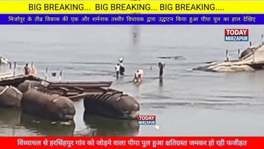 मिर्जापुर के तीव्र विकास की एक और शर्मनाक तस्वीर विंध्याचल हरसिंहपुर पीपा पुल का हाल देखिए....
#todaymirzapur
#mirza...