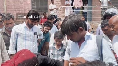 बीच बाजार में अपने से दस साल छोटे लड़के को जूते मा*रती महिला का वीडियो वायरल। #बाड़मेर #barmer