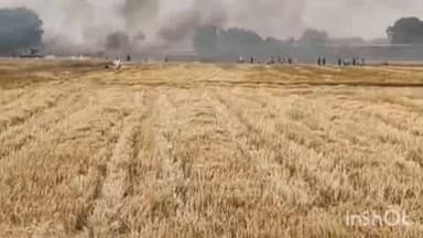 सलेमपुर: डढ़िया गांव में गेहूं की खड़ी फसल में लगी आग, 35 बीघा फसल जलकर हुई राख