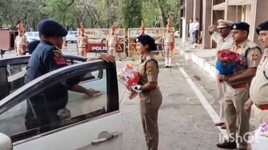 जिला पुलिस कप्तान नीतिका खट्टर का फतेहाबाद में पहुंचने पर किया गया स्वागत।