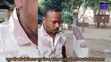 जूस की बर्फ से निकला मृत मेंढक, कोरबा में फूड सेफ्टी पर उठे गंभीर सवाल