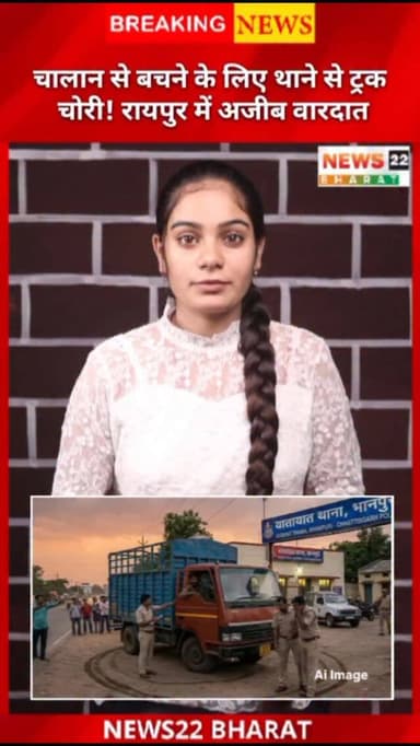 रायपुर से एक चौंकाने वाला मामला सामने आया है जहां एक ट्रक चालक ने चालान से बचने के लिए अपने ही ट्रक को पुलिस थाने से चुर...