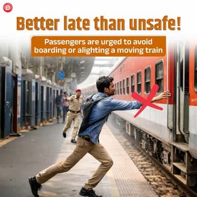 A safe step is a smart step!
Indian Railways urges passengers to prioritise safety by boarding and alighting only after the train stops.
#ResponsibleRailYatri
@railminindia