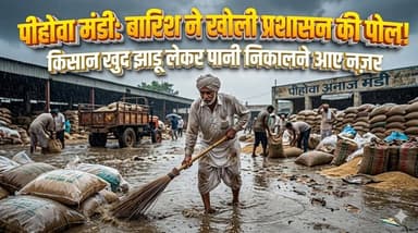 पिहोवा अनाज मंडी में बारिश ने खोली प्रशासन के दावों की पोल, किसान खुद झाड़ू लेकर पानी निकालते आए नजर
#Pehowa #MandiIssue...