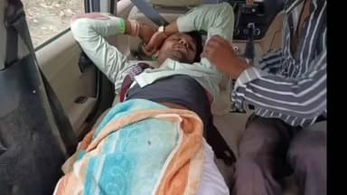 खकनार: हरदा रोड पर बस ने बाइक को मारी टक्कर, गंभीर घायल को डायल 112 से पहुंचाया अस्पताल