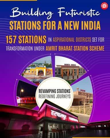 IR is transforming 157 stations in Aspirational Districts out of 1,338 stations identified under the Amrit Bharat Station Scheme, enhancing passenger experience nationwide. 🚆✨
#AmritStation