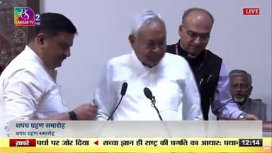 #WATCH | Nitish Kumar takes oath as a Member of the Rajya Sabha.
(Video Source: Sansad TV/YouTube)