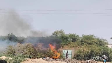 સાંતલપુર મુખ્ય બજાર નજીક અચાનક વાડામા આગ લાગતા દોડધામ