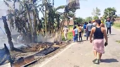 #पचरुखी गांव में आग लगने से नुकसान