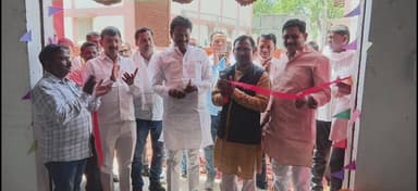 अन्नपूर्णा भवन व प्रेणाशाप भवन का निर्माण घोरावल विधायक ने पिता काटकर किये उद्घाटन