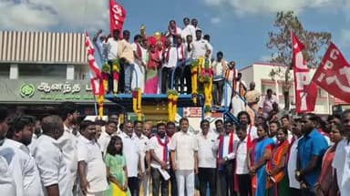 கடலூர்: வஞ்சுக்குப்பத்தில் காங்கிரஸ் வேட்பாளர் அம்பேத்கர் சிலைக்கு கூட்டணி கட்சியுடன் மாலை அணிவித்தார்