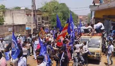 धौलपुर:बाबा साहब की जयंती पर सर मथुरा में निकाली शोभायात्रा #57newsrajasthan Part 6