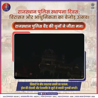 ड्रोन शो और आतिशबाजी का लाइव नजारा : आसमान में उकेरी वीरता की गाथा।
#RajasthanPoliceDay2026
#RajasthanPolice #AlbertHal...