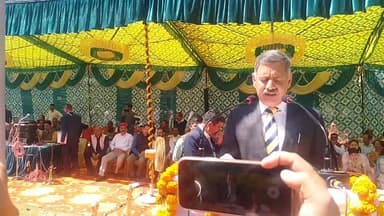 तकनीकी शिक्षा मंत्री राजेश धरमाणी आज चंबा के ऐतिहासिक चौगान में स्थापना दिवस के मौके पर संबोधित करते हुए #Rajesh #dhar...