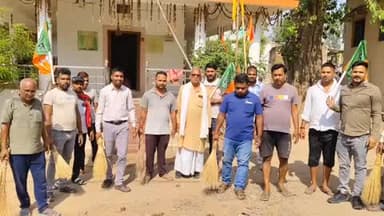 भारतीय जनता पार्टी के 47 में स्थापना दिवस के शुभ अवसर में शिव मंदिर शिंजो मनिका की हुई साफ सफाई