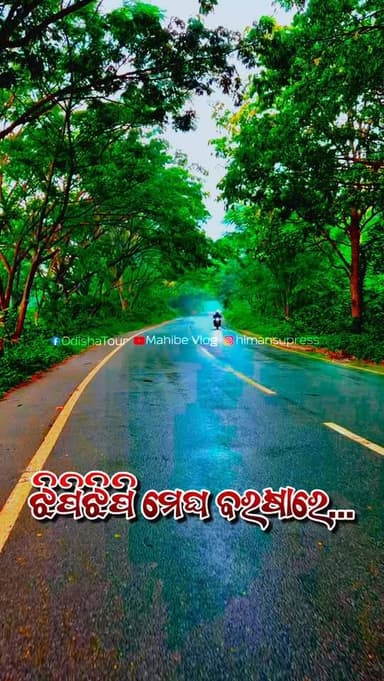 ଝିପିଝିପି ମେଘ ବରଷାରେ #rainfall #rain #onroad #beautifulnature #greengreentrain
