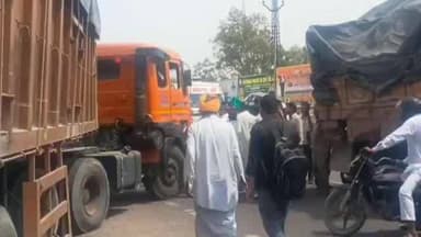 हनुमानगढ़: टाउन में सेंट्रल पार्क के सामने ट्रोलों से 15 मिनट में लगा 1 किमी लंबा जाम, यातायात व्यवस्था हुई चरमरा