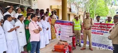 కల్వకుర్తి: కల్వకుర్తి ప్రభుత్వ ఆసుపత్రిలో అగ్ని ప్రమాదాల నివారణ పై అవగాహన కార్యక్రమం