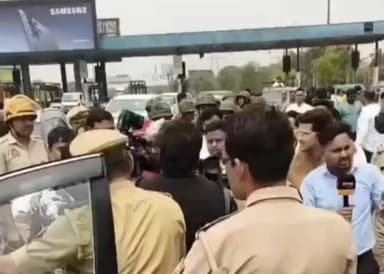 नोएडा में सपा नेताओं को हाउस अरेस्ट, मजदूरों से मिलने जा रहे ,सपा प्रतिनिधिमंडल को पुलिस ने DND पर रोका #Samajwadi #sama...