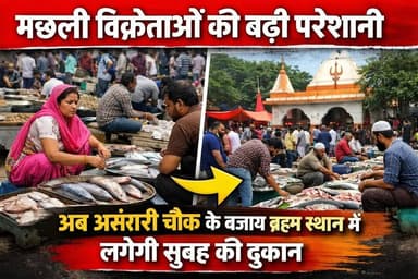 मछली विक्रेताओं की बढ़ी परेशानी, अब अंसारी चौक के बजाय ब्रह्म स्थान में लगेगी सुबह की दुकान #vairalvideo #viralreelschal...