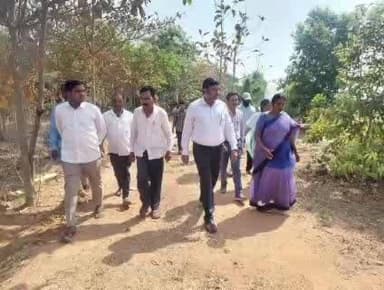 నిర్మల్: సారంగాపూర్ మండలం ఆలూరు గ్రామంలో నర్సరీని పరిశీలించిన స్థానిక సంస్థల అదనపు కలెక్టర్ వెంకటేశ్వర్లు