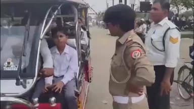 शामली: शामली में स्कूली बच्चों की जान के साथ खिलवाड़, यातायात प्रभारी ने कई ई-रिक्शाओं के काटे चालान