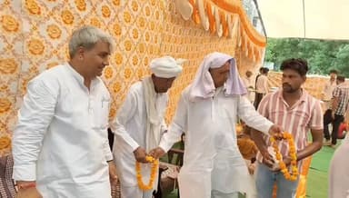 श्रेत्र के गांव गंगडवा में स्वागत अभिनन्दन - बिजेन्द्र माजरा