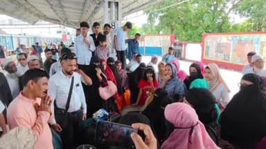 ধর্মনগর: ধর্মনগর রেল স্টেশন থেকে মক্কা মদিনার উদ্দেশ্যে রওনা দেন হজ যাত্রীরা