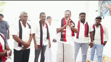 வாலாஜா: ராணிப்பேட்டை மாவட்ட திமுக அலுவலகத்தில் பல்வேறு கட்சிகளில் இருந்து விலகி திமுகவில் அமைச்சர் காந்தி முன்னிலையில் இணைந்தனர்