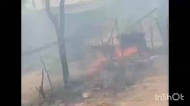 शाहगढ़: तहसील क्षेत्र के ग्राम बगरोधा में मकान में लगी आग, सामग्री जलकर खाक