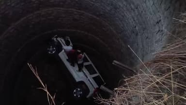 नईसराय: नई सराय थाना क्षेत्र के अखाई घाट में सूखे कुएं में गिरी कार, दुल्हन समेत चालक व दो युवक घायल