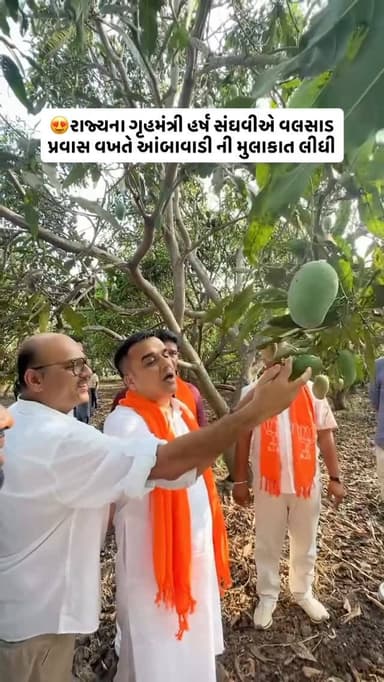 રાજ્યના ગૃહમંત્રી હર્ષ સંઘવીએ વલસાડ પ્રવાસ વખતે આંબાવાડી ની મુલાકાત લીધી!
Follow @aapnu_vapi For More