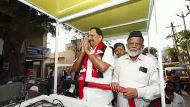 வாலாஜா: மேல்விஷாரம் பகுதியில் ராணிப்பேட்டை சட்டமன்ற தொகுதி வேட்பாளரும் அமைச்சருமான காந்தி சூறாவளி பிரச்சாரம்