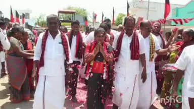 அரியலூர்: கடுகூர் உள்ளிட்ட பகுதிகளில் தேர்தல் பிரச்சாரத்தில் ஈடுபட்ட, திமுக வேட்பாளர் லதாபாலு