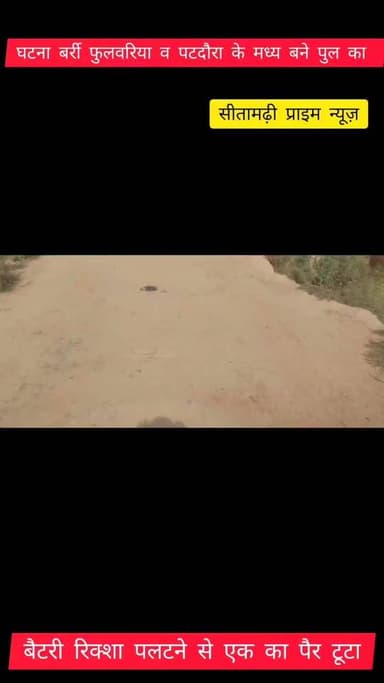 बाजपट्टी के पटदौरा एवं बर्री फुलवरिया के बीच बने पुलिया में सोमवार को एक बैटरी रिक्शा पलट गई.