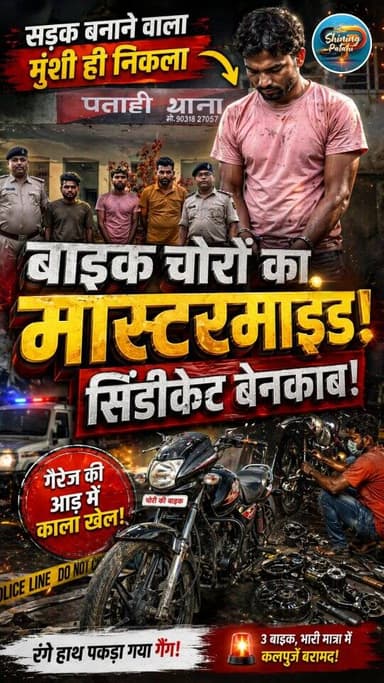 मोटरसाइकिल गैरेज के अंदर चल रहा था 'काला खेल', रंगे हाथ पकड़े गए बाइक के 3 शातिर चोर!
#BiharPolice #CrimeNews #BikeThef...