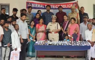 నిర్మల్: సీఈఐఆర్ పోర్టల్ ద్వారా పోగొట్టుకున్న, చోరికి గురైన 100 మొబైల్ ఫోన్లను బాధితులకు అందజేసిన ఎస్పీ జానకి షర్మిల
