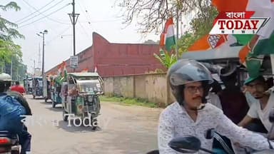 ২০২৬ এর বিধানসভার ভোটের শেষ প্রচারে বহরমপুরের রাজপথে অধীর চৌধুরী ।