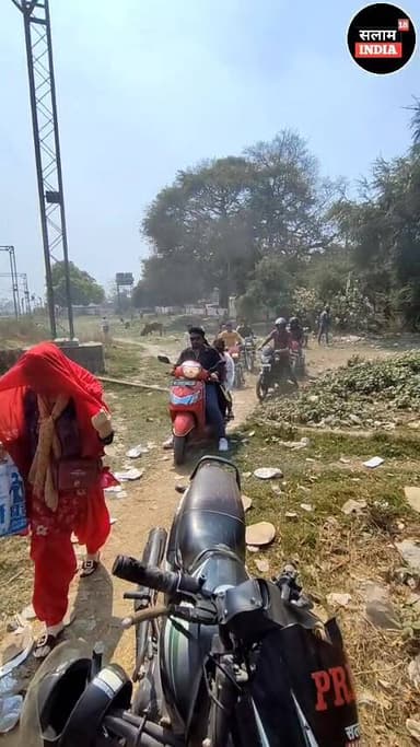 मीरगंज रेलवे क्रॉशिंग पर इतना जाम लग गया #news #latestnews #salamindia18 #mirganj #station #siwan