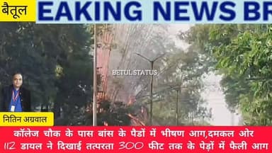 कॉलेज चौक के पास बांस के पैडों में भीषण आग,दमकल ओर 112 डायल ने दिखाई तत्परता 300 फीट तक के पेड़ों में फैली आग
#betul
#b...