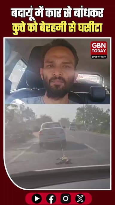 बदायूं: कार से बांधकर कुत्ते को बेरहमी से घसीटा, मानवता शर्मसार
#Badaun #AnimalCruelty #ViralVideo #JusticeForAnimals
