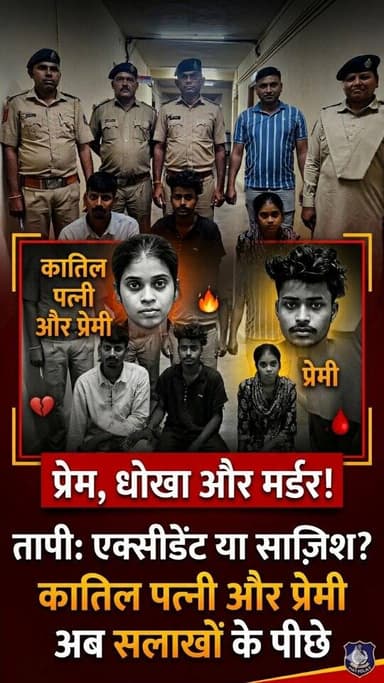 प्रेम, धोखा और हत्या: तापी में दुर्घटना में मौत का नाटक बेनकाब, कातिल पत्नी और प्रेमी जेल की सलाखों के पीछे ।। #tapi #vy...