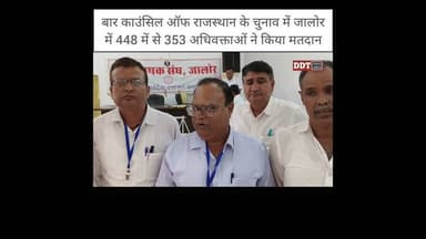 बार काउंसिल ऑफ राजस्थान के चुनाव में जालोर में 448 में से 353 अधिवक्ताओं ने किया मतदान #ddtnews