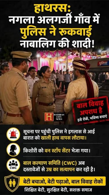 नगला अलगर्जी गाँव में हो रही थी शादी तभी पहुँची पुलिस और दुल्हन को ले गई, देखें वीडियो जानें पूरा मामला!
.
.
.
.
.
.
.
....