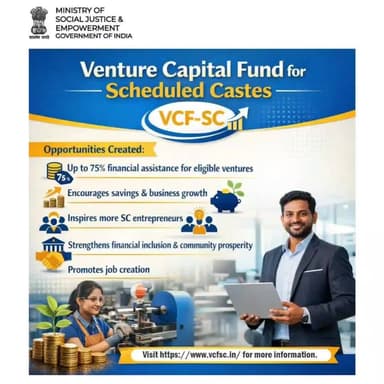 Turn your business dreams into reality with up to 75% support under VCF-SC—visit www.vcfsc.in to get started today! #StartupIndia