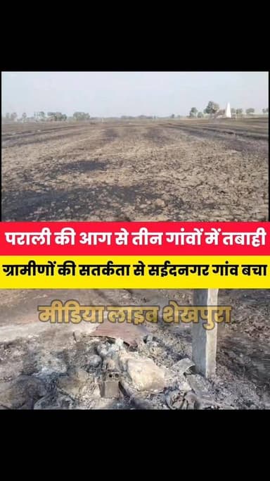 पराली की आग से तीन गांवों में तबाही, हजार बीघा खेत जले—3 लाख का नुकसान, बड़ी घटना टली