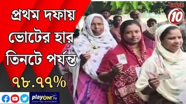 প্রথম দফায় ভোটের হার তিনটে পর্যন্ত ৭৮.৭৭ %