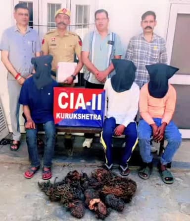 लाडवा: खेतों से चोरी करने के आरोप में तीन गिरफ्तार, चोरी की तांबा तार बरामद