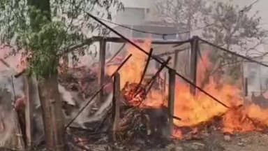 हाटा: कुशीनगर में भीषण आग से मचा हड़कंप, कई झोपड़ियां और दुकानें हुईं राख